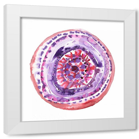 Happy Mandala 1 White Modern Wood Framed Art Print by Gold, Lora