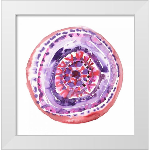 Happy Mandala 1 White Modern Wood Framed Art Print by Gold, Lora