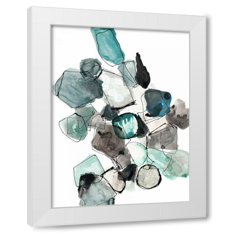Geometric Pools White Modern Wood Framed Art Print by Gold, Lora