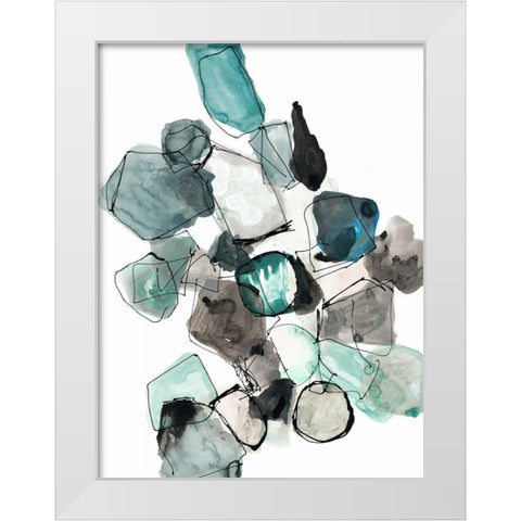 Geometric Pools White Modern Wood Framed Art Print by Gold, Lora