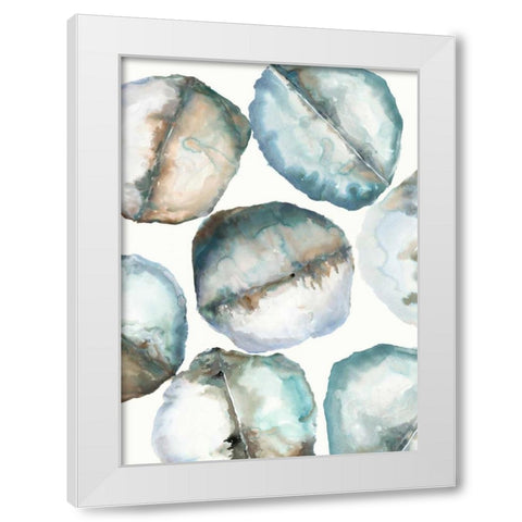 River Stones White Modern Wood Framed Art Print by Gold, Lora