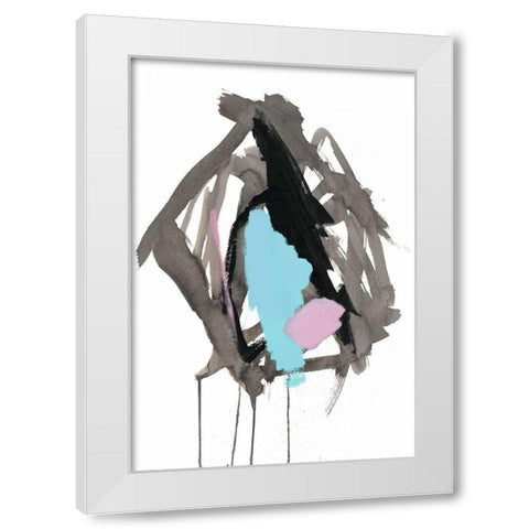Gestural Brush, Pastel White Modern Wood Framed Art Print by Gold, Lora