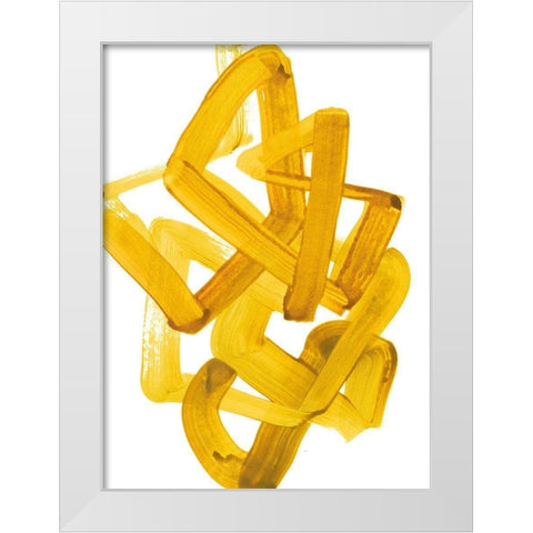 Gestural Brush 1 White Modern Wood Framed Art Print by Gold, Lora
