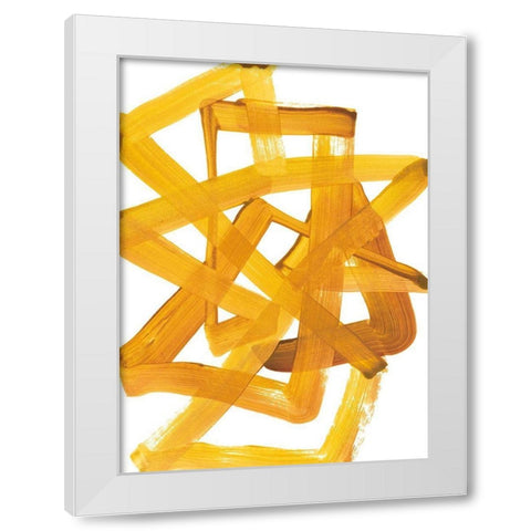 Gestural Brush 3 White Modern Wood Framed Art Print by Gold, Lora