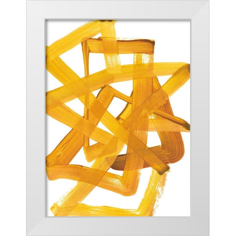 Gestural Brush 3 White Modern Wood Framed Art Print by Gold, Lora