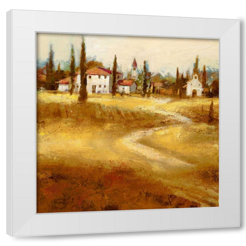 Tuscan Path White Modern Wood Framed Art Print by Santiago, Paul