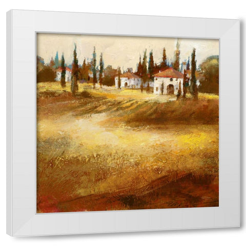 Tuscan Hills White Modern Wood Framed Art Print by Santiago, Paul