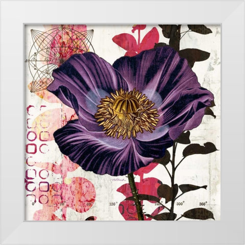 Plum Poppy Story White Modern Wood Framed Art Print by Pluch, Melissa