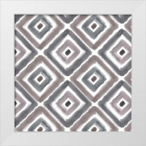 Global Textile Pattern White Modern Wood Framed Art Print by Pluch, Melissa