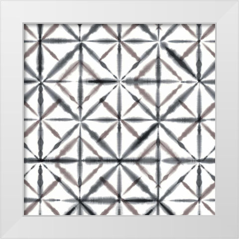 Shibori Global Pattern White Modern Wood Framed Art Print by Pluch, Melissa