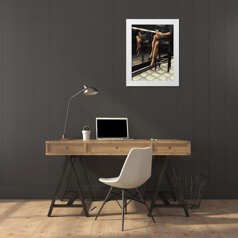 Martini with a Twist White Modern Wood Framed Art Print by Rohlander, Nathan