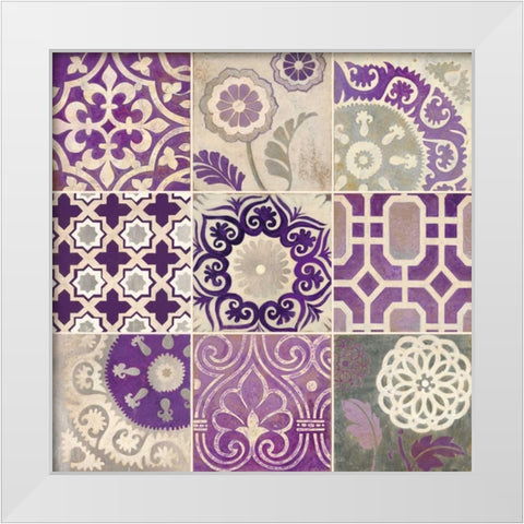 Mosaic Melody White Modern Wood Framed Art Print by Smith, Hope