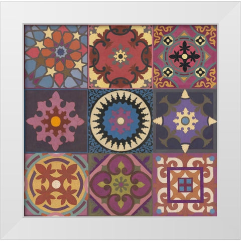 GLOBAL PATCHWORK White Modern Wood Framed Art Print by Smith, Hope