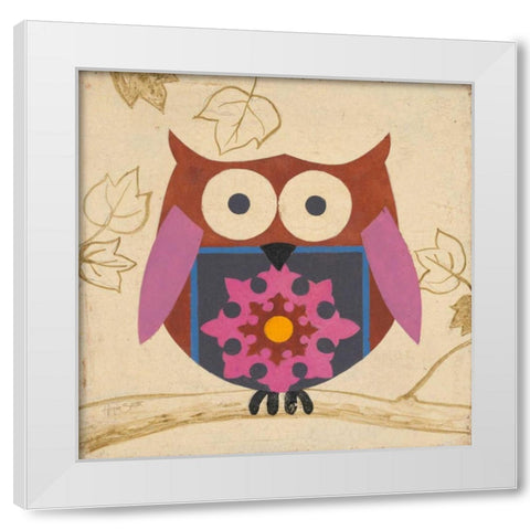 Brown Boho Owl White Modern Wood Framed Art Print by Smith, Hope
