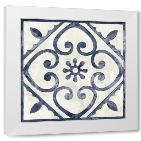 Blue Moroccan Tile 2 White Modern Wood Framed Art Print by Smith, Hope