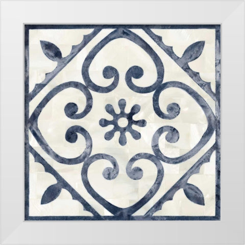 Blue Moroccan Tile 2 White Modern Wood Framed Art Print by Smith, Hope