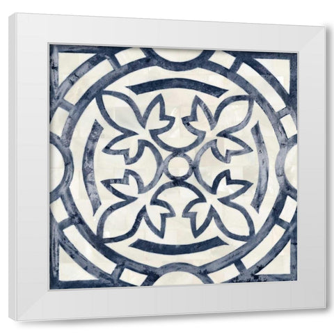 Blue Moroccan Tile 3 White Modern Wood Framed Art Print by Smith, Hope