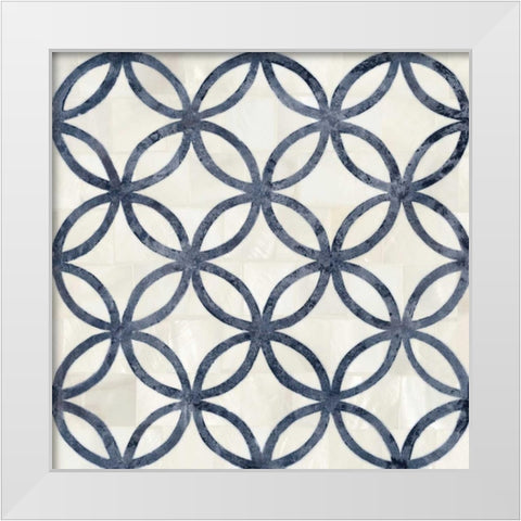 Blue Moroccan Tile 4 White Modern Wood Framed Art Print by Smith, Hope