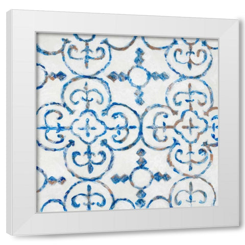 Delft Blue Pattern 1 White Modern Wood Framed Art Print by Smith, Hope