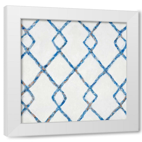 Delft Blue Pattern 2 White Modern Wood Framed Art Print by Smith, Hope