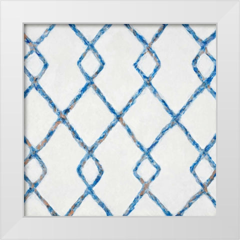 Delft Blue Pattern 2 White Modern Wood Framed Art Print by Smith, Hope