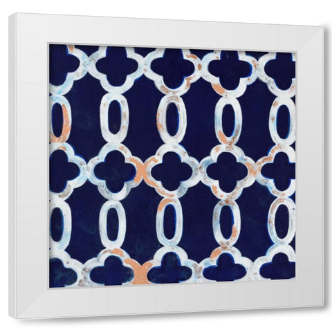 Delft Blue Pattern 3 White Modern Wood Framed Art Print by Smith, Hope