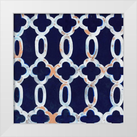 Delft Blue Pattern 3 White Modern Wood Framed Art Print by Smith, Hope