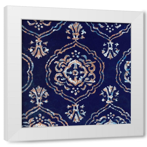 Delft Blue Pattern 4 White Modern Wood Framed Art Print by Smith, Hope