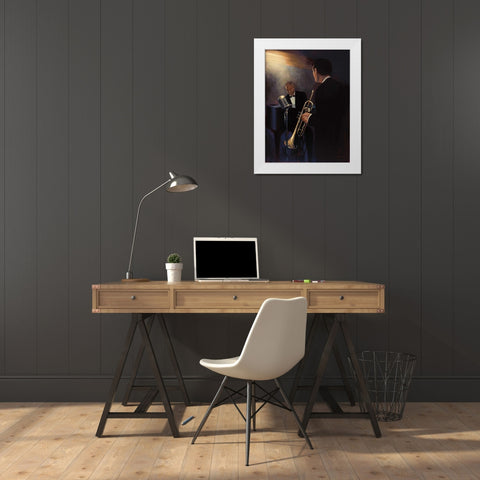 Rhythm Section White Modern Wood Framed Art Print by Sullivan, Myles