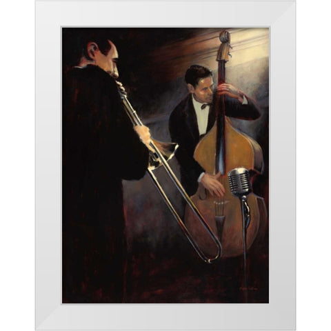 Brass Section White Modern Wood Framed Art Print by Sullivan, Myles