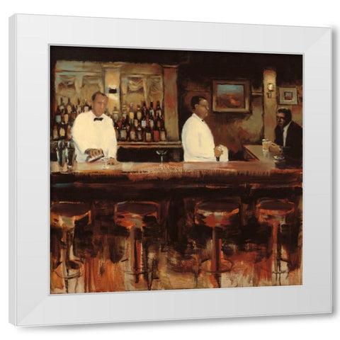Martini Hour White Modern Wood Framed Art Print by Sullivan, Myles