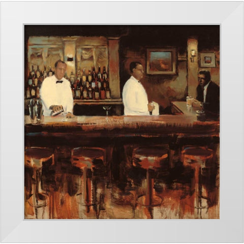 Martini Hour White Modern Wood Framed Art Print by Sullivan, Myles