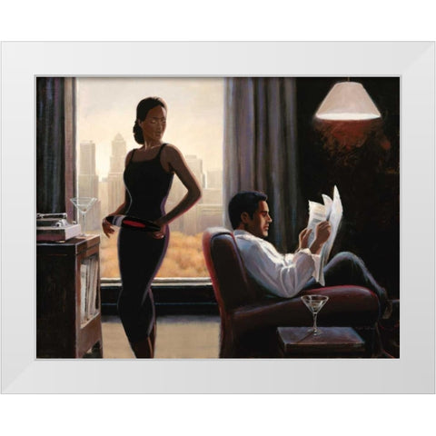 Evening Nostalgia White Modern Wood Framed Art Print by Sullivan, Miles