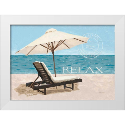 Escape and Relax White Modern Wood Framed Art Print by Sullivan, Myles