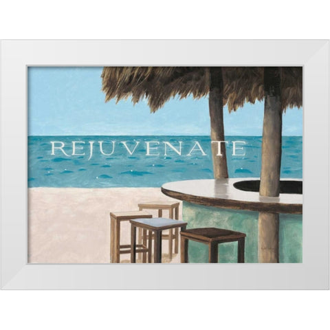 Escape and Rejuvenate - no postmark White Modern Wood Framed Art Print by Sullivan, Myles