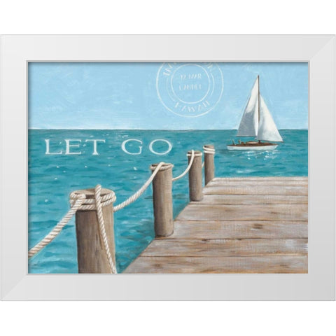 Escape and Let Go White Modern Wood Framed Art Print by Sullivan, Myles