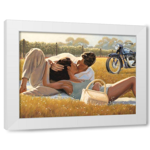 Picnic Snapshot White Modern Wood Framed Art Print by Sullivan, Myles