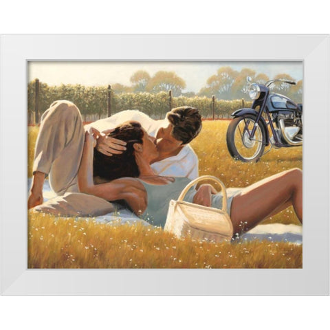 Picnic Snapshot White Modern Wood Framed Art Print by Sullivan, Myles