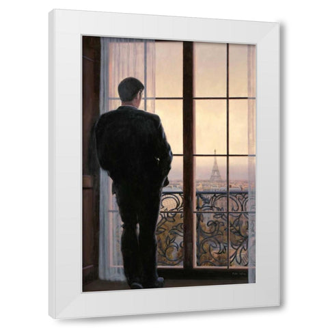 Waiting for Paris 1 White Modern Wood Framed Art Print by Sullivan, Myles