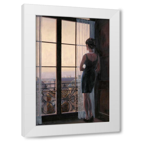 Waiting for Paris 2 White Modern Wood Framed Art Print by Sullivan, Myles