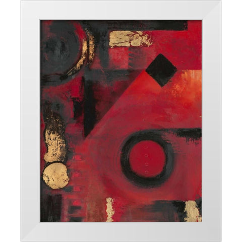 Red-Black Story White Modern Wood Framed Art Print by Sullivan, Myles