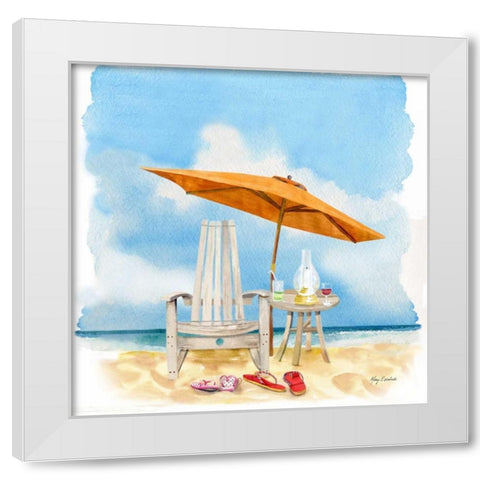 Best Seat In The House! White Modern Wood Framed Art Print by Escobedo, Mary