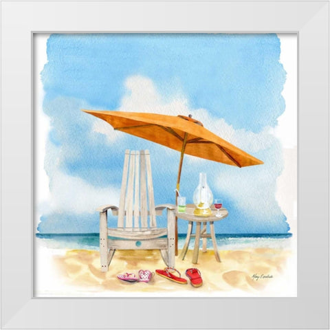 Best Seat In The House! White Modern Wood Framed Art Print by Escobedo, Mary