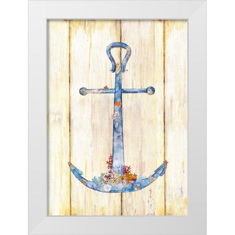 Stay Anchored White Modern Wood Framed Art Print by Escobedo, Mary
