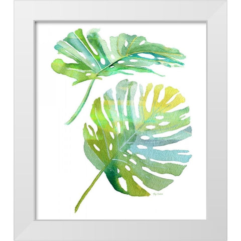 Watercolor Tropical 1 White Modern Wood Framed Art Print by Escobedo, Mary