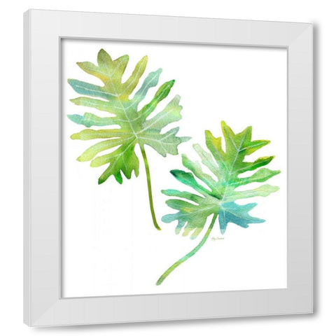 Watercolor Tropical 2 White Modern Wood Framed Art Print by Escobedo, Mary