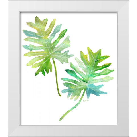 Watercolor Tropical 2 White Modern Wood Framed Art Print by Escobedo, Mary