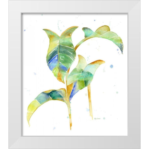 Watercolour Tropical 4 White Modern Wood Framed Art Print by Escobedo, Mary