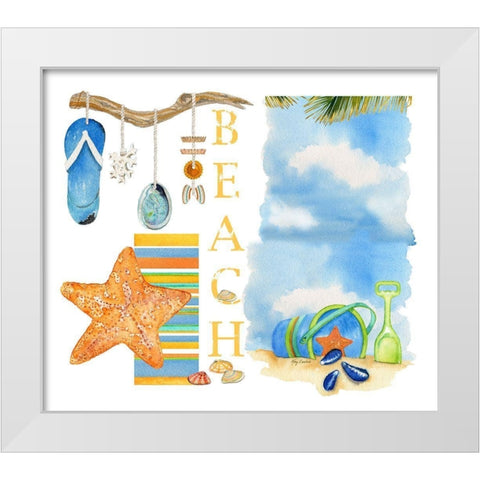 Beach Memories White Modern Wood Framed Art Print by Escobedo, Mary