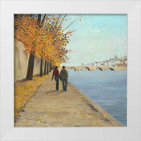 Romantic Promenade  White Modern Wood Framed Art Print by Gottschlag, Jurgen